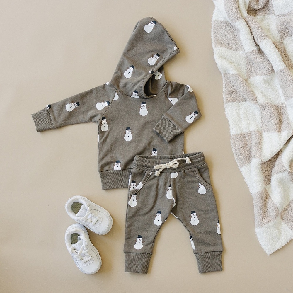 Mebie Baby Snowman Hooded French Terry Set 2T NWT Holiday Outfit